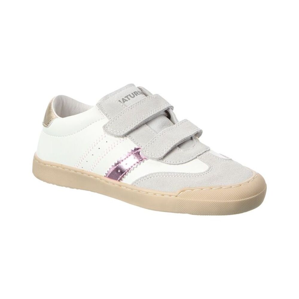 Naturino Riby Vl Nylon & Suede Sneaker, White